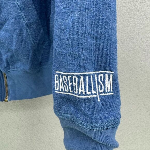 Baseballism Mens Blue Cotton Blend Long Sleeve Full Zip Up Hoodie Size Medium - Picture 8 of 10